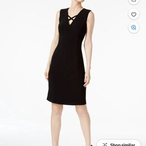 CALVIN KLEIN Black Sleeveless Sheath Dress Size 4